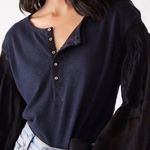 Free People  Light Magic Henley in Navy Photo 0