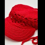 Free People NWT  Silvia Crochet Baseball Cap in Red Photo 2