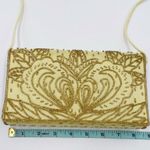 Vintage 80s 90s Gold Yellow Beaded Clutch Shoulder Bag Evening Glam Formal Photo 10
