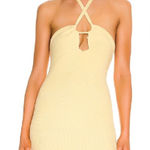 For Love & Lemons NWT‎  Mona Mini Yellow Halter Dress Sz Small $153 Photo 0