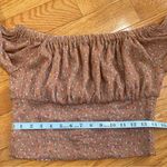 ASTR  the label off the shoulder boho floral chiffon sleeve crop top M Photo 9