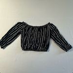 Brandy Melville Off The Shoulder 2/4 Sleeve Striped Women’s Top One Size EUC Photo 2