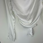 ZARA NWT  Open Back Satin Effect Top Sz Small White Tie in Back Photo 8