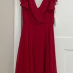 David's Bridal  Red Formal Dress Photo 0