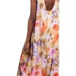 $465 Momoni Sleeveless 100% Silk Printed Destin Midi Dress Multicolor FR 40/US 8 Photo 1