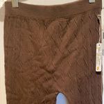 Poof! Poof Brand….Chocolate Brown Textured Cotton Leggings Photo 0
