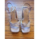 Badgley Mischka Womens Satin Platform Block Heel Sandals Light Pink Size 9 Photo 2