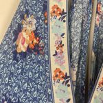 Free People Dream Darlin' Sleeveless Blue Floral Print Tank Top L Boho V-Neck Photo 3