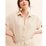 Urban Outfitters Noa Cream Terrycloth Button Drawstring Romper Jumpsuit Size XS Photo 2