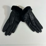 UGG  Black Leather Gloves Size S NWT Photo 2