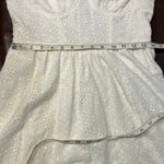Selfie Juniors White Eyelet Dress Large Cotton Sleeveless Cute Summer Graduation Photo 15