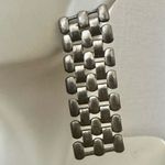 Watch Band Style Woven Dangle Earrings Silver Photo 2