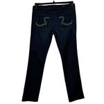 Rock & Republic  SZ 31 Stella Jeans Embroidered Straight Leg Dark Wash Mid-Rise Photo 4