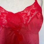 Vtg Kayser Full Slip Dress Sz 38 Bust Lace Coquette Babydoll USA 60s Y2K Pinup Red Size L Photo 13