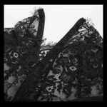 SCARLET DARKNESS Gothic Dress Lace Top Asymmetrical Hem medium NWT Black Photo 4