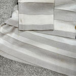 St. John  Wool Blend Striped Cardigan Sweater V-Neck Longsleeve in Ivory Black S Photo 13