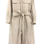 BOA Linen Blend Belted Jumpsuit Cream S Photo 6
