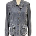 Eddie Bauer Grey Corduroy Utility Jacket Retro Academia Western Size LARGE Photo 0