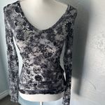 BKE  Monochrome Floral Lace Long Sleeve Top Photo 3