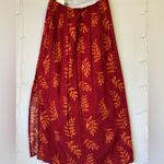 Norton Mcnaughton  Burgundy Leaf Print A-Line Skirt Photo 4