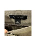 Ann Taylor Black Flat Front Straight Leg Slacks Women's 4 Side Zip High Waist Photo 3