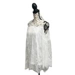 RAIN ivory Lace Crochet Overlay Good Should Tunic Blouse L Beach Boho Sheer White Size L Photo 1