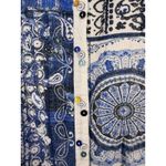 Desigual Gemma Woven White Blue Crochet Boho Bohemian Long Sleeve Blouse Large Photo 4