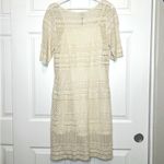 Solitaire Guipure Cream Crochet Lace Dress Lined Boho Bohemian Small Photo 1