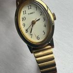 Timex Ladies Watch Gold Tone Stainless Steel Vintage Stretch Band Photo 0