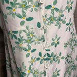 Pink Lily  White Green Floral V Neck Button Front Maxi Dress‎ Summer Casual Large Photo 3