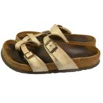 Birkenstock Women's‎  Mayari cream Birko-flor toe loop slide sandals US 7 EU 38 Photo 6