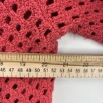 Loft Pink Open Knit Crochet Cotton Sweater Large Women's Pullover Photo 4
