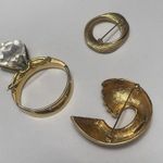 Lot Of 3 Costume Brooch Pins Gold Tone Photo 10