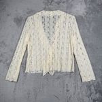 J Jill Lace Cardigan Womens L‎ Ivory Sheer Ruffle Romantic Boho Cottagecore Size L Photo 2