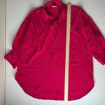 Ivy Jane  Pink‎ Swiss Dot Blouse Medium Button Front Peasant Tunic Boho Slouchy Photo 5