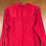 J. Jill Woman’s Red Button Down Corduroy Collared Shirt Size Medium Photo 4