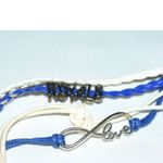 Source Unknown Home Run Kansas City Royals Braided Blue White Layered Cord Chame 7"-8" Bracelet Photo 1