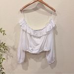 The Fifth Label Elegant White Ruffle Off-Shoulder Blouse Crop Top Size XL Photo 5