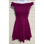 Lulus Season of Fun Off The Shoulder Mini Skater Magenta Pink Purple Dress XS Photo 14