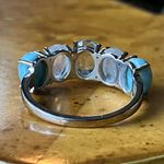 Blue Topaz Rainbow Moonstone Sterling Silver Ring Size 7 Photo 4