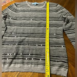Antonio Melani Wool Blend Long Sleeve Sweater Sequin Stripes Cozy Size Med Photo 4