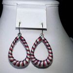 Silver Tone and Colorful Thread Twined Earrings Blue Photo 0