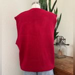 Vintage Christmas Vest candle bells Ramie Cotton Angora 2X Red Photo 5