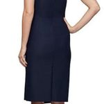 Alex Evenings  Compression Scuba Beaded Halter Sheath Dress Navy Blue‎ 10 Photo 1