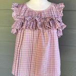 Rebecca Taylor La Vie Plaid Ruffled Sleeveless Top Photo 1