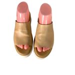 Sorel Dayspring Slide Slides Platform Sandals Beige Brown Leather Size 7.5 Photo 2