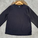 ZARA  Buttoned Sweatshirt Black Crew Neck Long Sleeve Size M Photo 5