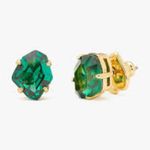 Kate Spade  NIB Treasure Trove Studs emerald green gold Photo 9
