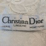 Dior Christian  Ivory Satin Lace Trim Slip Dress – Women's Designer FLAW Photo 7