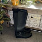 A New Day Black Faux Leather Tall Riding Boots Target Size 10 Buckle detail Photo 1
